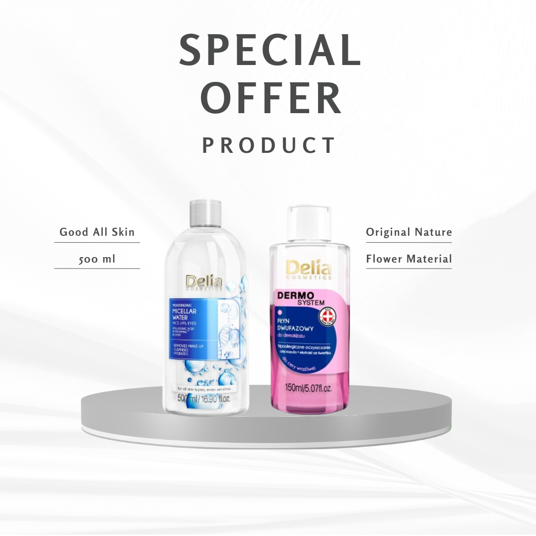 Moisturizing micellar water, 500 ml & Dermo system gel wash for face and eye area 200ml